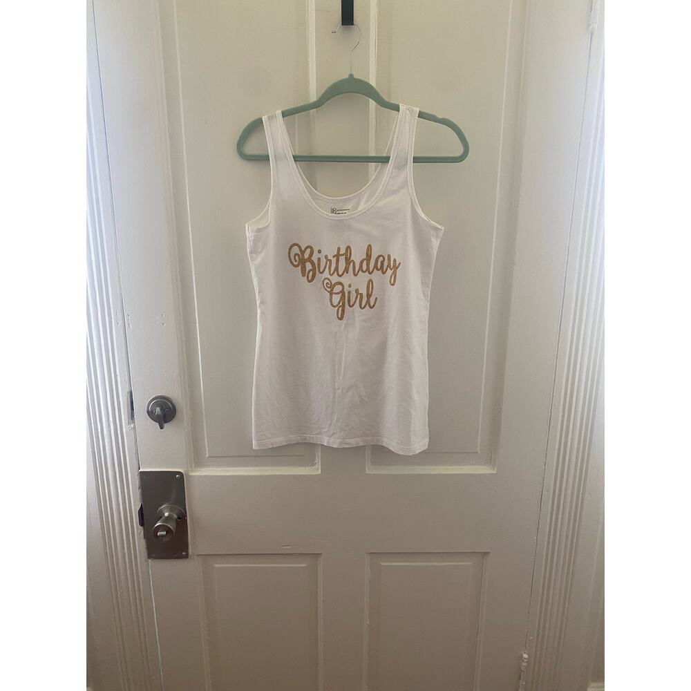 Women Size X-LARGE No Boundaries Tank Top with Happy Birthday on front